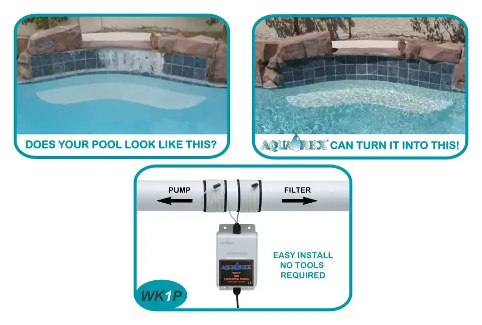 swimming pool water descaler. stop hard water buildup.